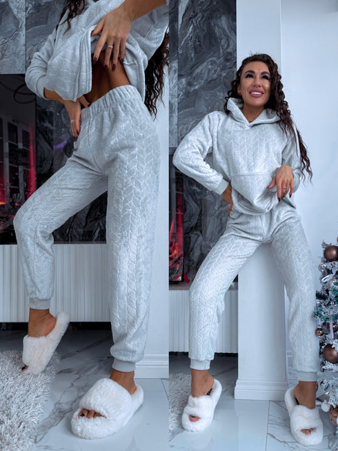 The warm HOME set "BRAID PATTERNS" - GRAY